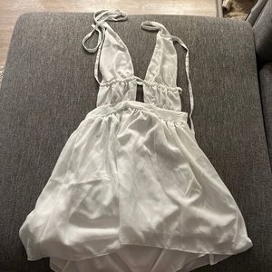 White Halter Dress